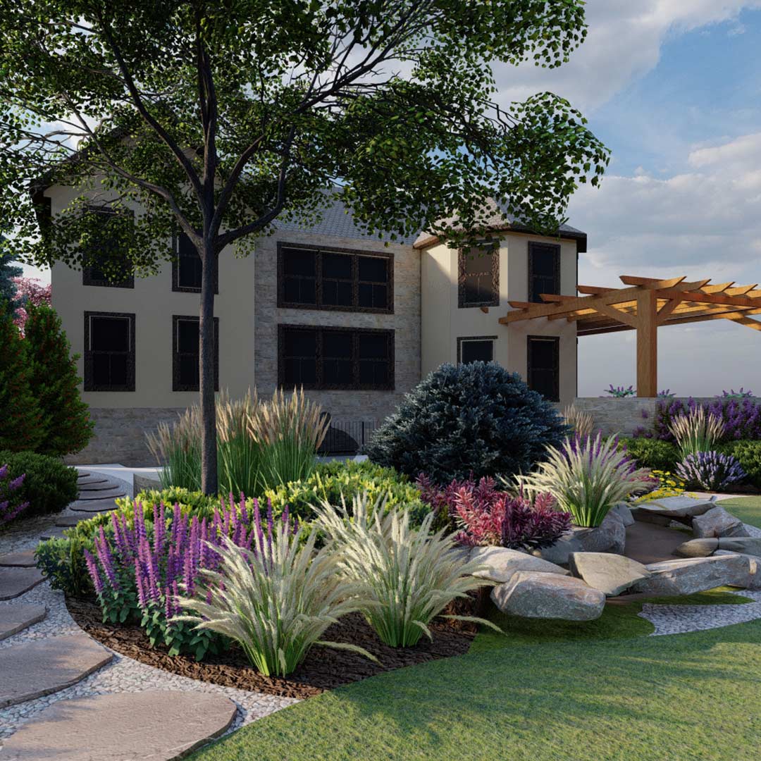3D rendering completed by a Landscape designer from Helios Landscape design in Northern Colorado