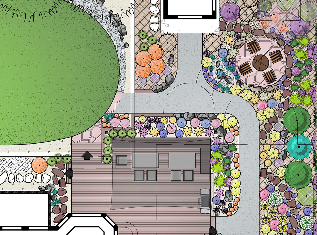 Amethyst Drive detailed view of landscape design created by Helios Landscape Design in Longmont Colorado